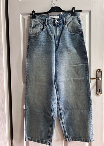 Gri Mavi Bol Kesim Denim Pantolon - Görsel 2