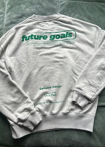 Gri Baskılı Sweatshirt - Görsel 3