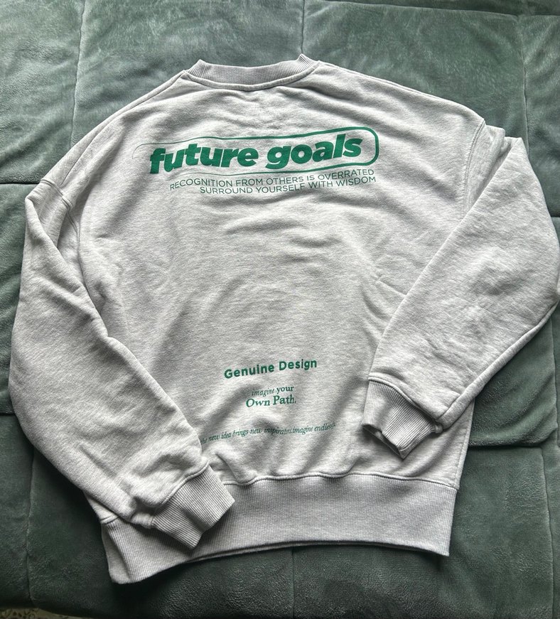 Gri Baskılı Sweatshirt - Görsel 3