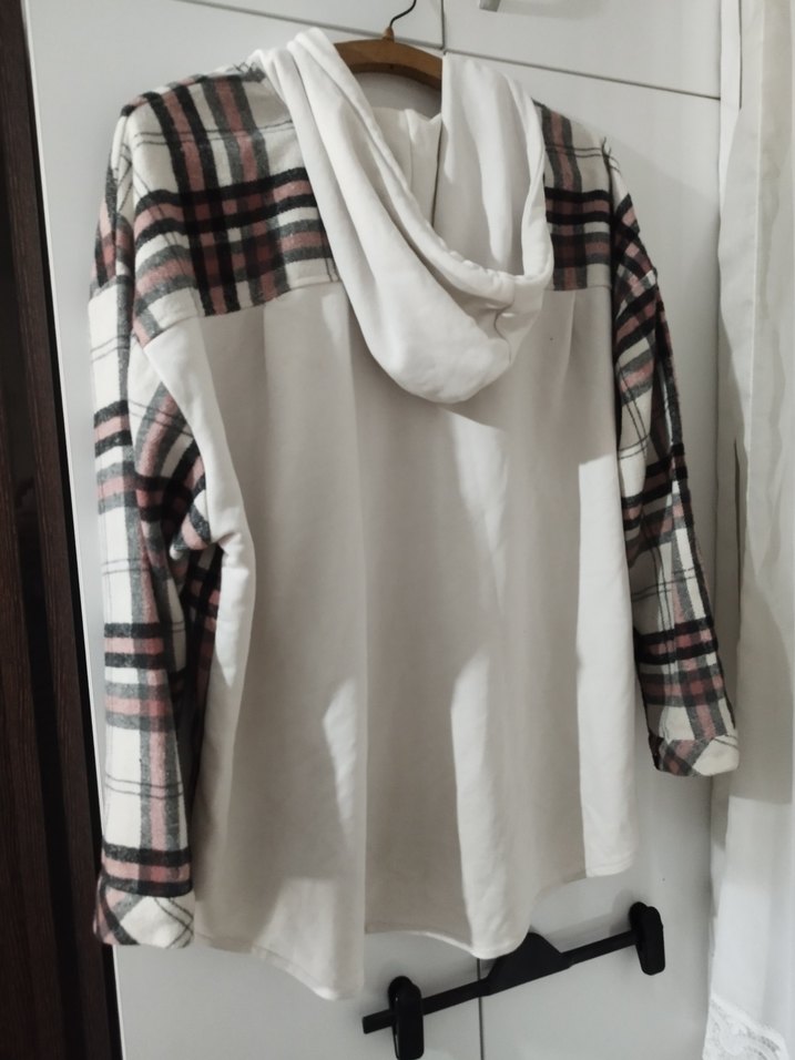 Düğmeli Ekoseli Uzun Kollu Rahat Gömlek - Görsel 2