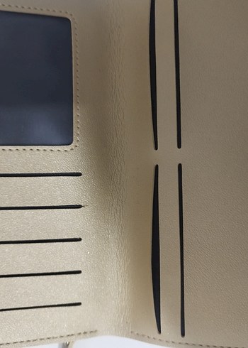 Bej Deri Kadın Portföy Cüzdan - Görsel 3