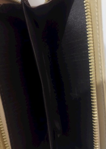 Bej Deri Kadın Portföy Cüzdan - Görsel 6