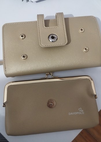 Bej Deri Kadın Portföy Cüzdan - Görsel 2