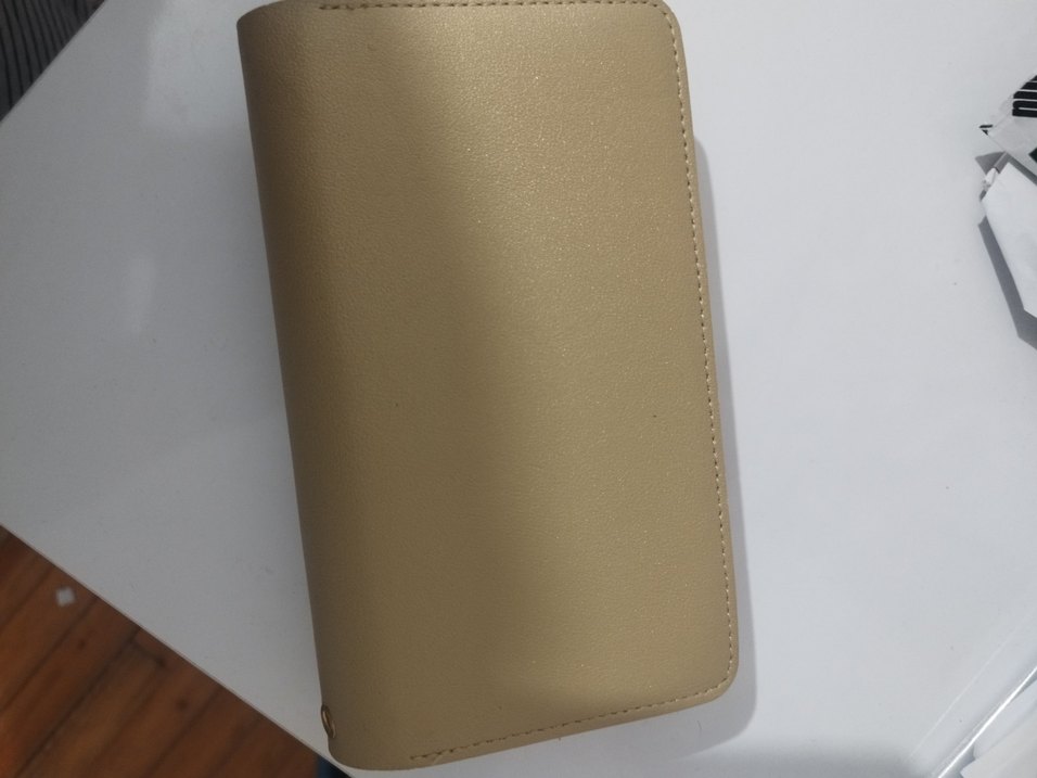 Bej Deri Kadın Portföy Cüzdan - Görsel 4