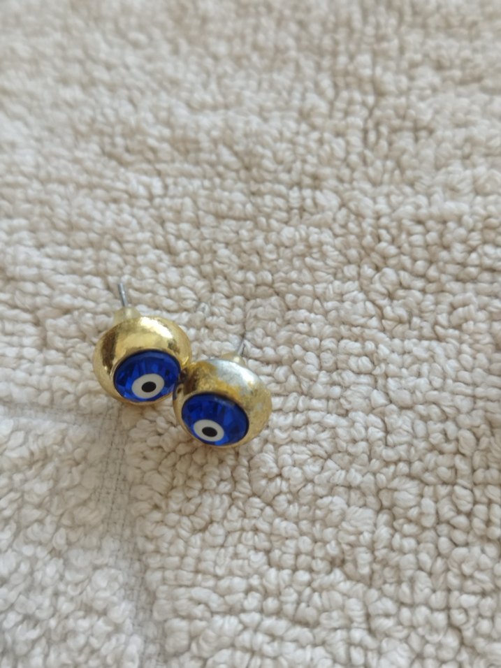 Bej Payetli Midi Çiçek Küpeler - Görsel 4