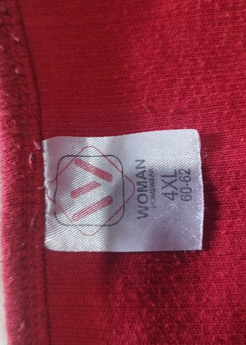 Rahat Kesim Kırmızı Kadın ev tişort - Görsel 3