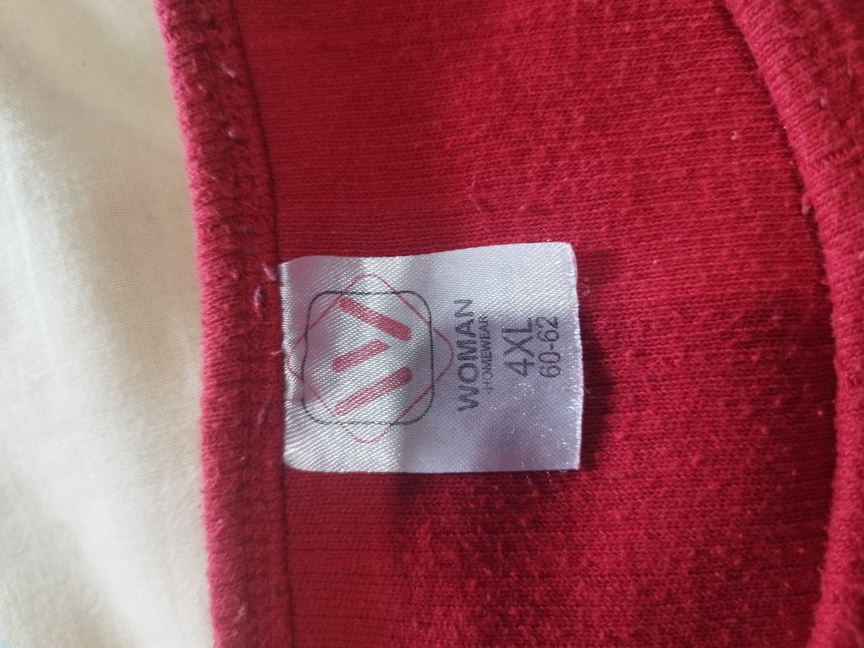 Rahat Kesim Kırmızı Kadın ev tişort - Görsel 3