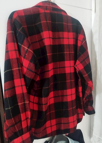 Kırmızı Ekoseli Kadın Uzun Kollu Gömlek - Görsel 2