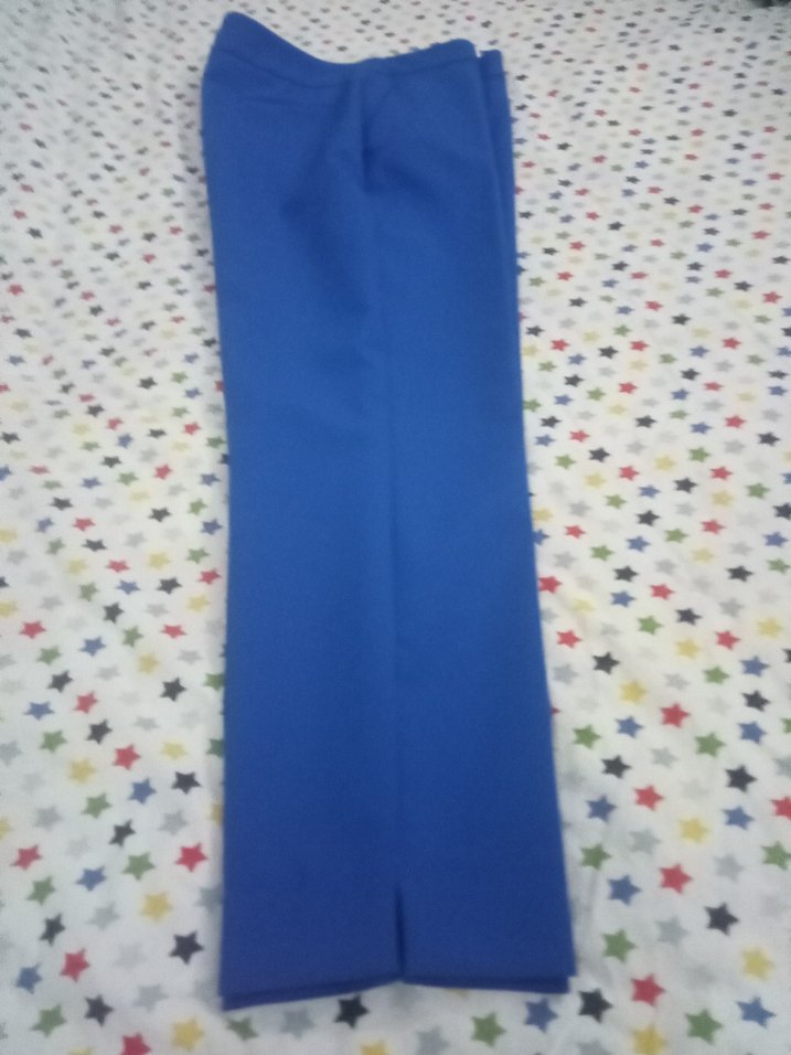 saç Mavi Kadın Kumaş Pantolon Velcro Detaylı - Görsel 4