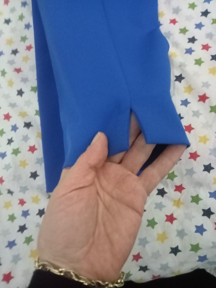 saç Mavi Kadın Kumaş Pantolon Velcro Detaylı - Görsel 5