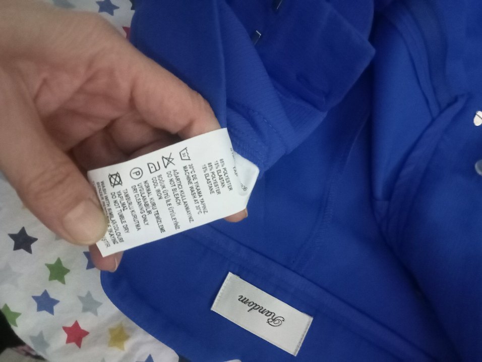 saç Mavi Kadın Kumaş Pantolon Velcro Detaylı - Görsel 3