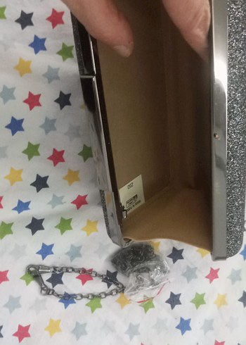 Gri Parlak Kadın Abiye Çanta - Görsel 2