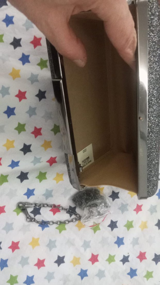 Gri Parlak Kadın Abiye Çanta - Görsel 2