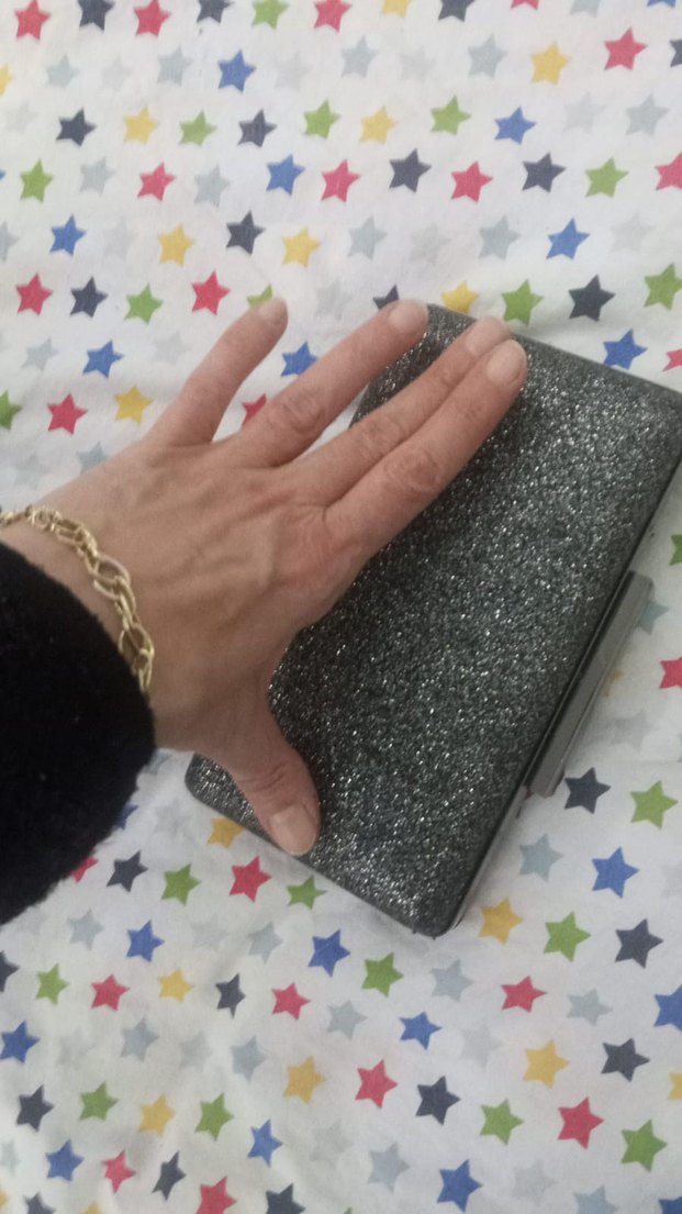 Gri Parlak Kadın Abiye Çanta - Görsel 4