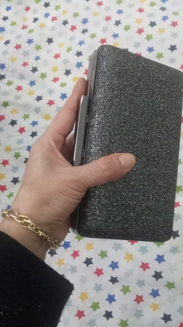 Gri Parlak Kadın Abiye Çanta - Görsel 5