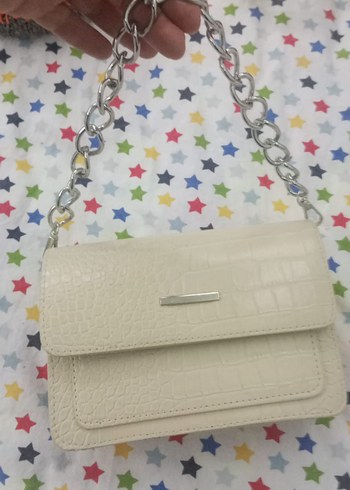 Krem Deri Kadın Çanta Fermuarlı - Görsel 4