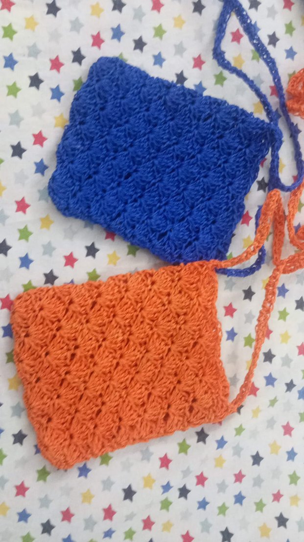 Nakışlı Renkli omuz  çantası mavi ve Turuncu - Görsel 2