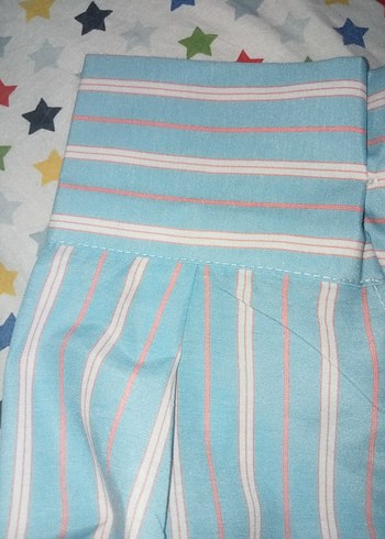 Mavi Çizgili Pamuklu Kadın Gömlek42 - Görsel 2