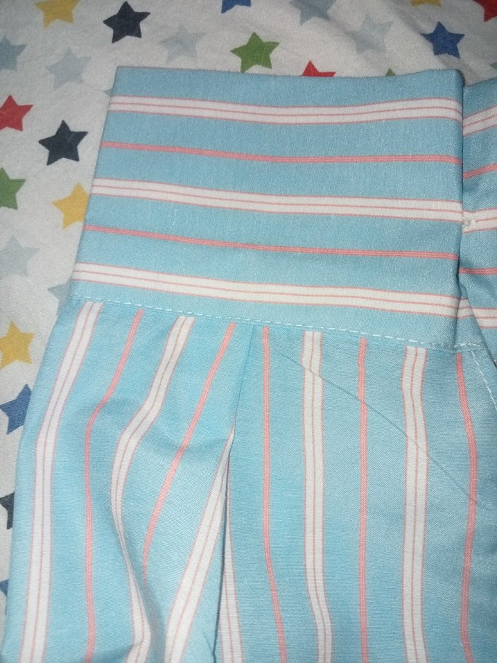 Mavi Çizgili Pamuklu Kadın Gömlek42 - Görsel 2