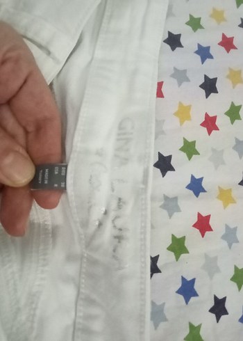 Düğmeli Beyaz Kadın likra 4042uyumlu Pantolon - Görsel 5