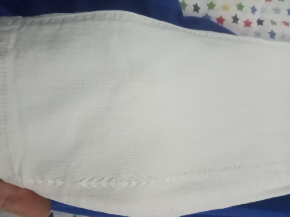 Düğmeli Beyaz Kadın likra 4042uyumlu Pantolon - Görsel 4