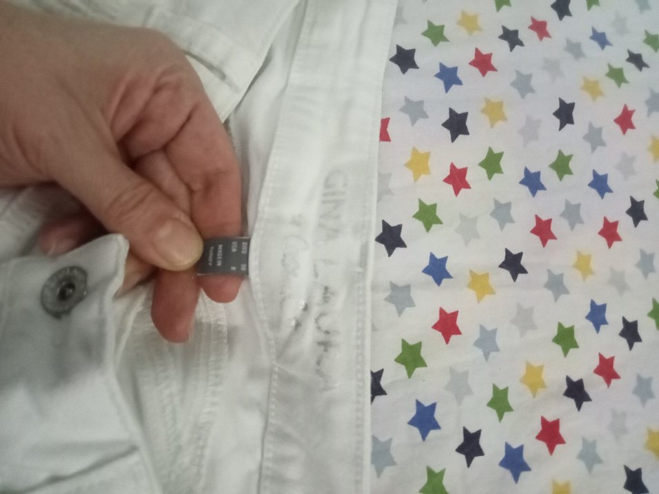 Düğmeli Beyaz Kadın likra 4042uyumlu Pantolon - Görsel 5