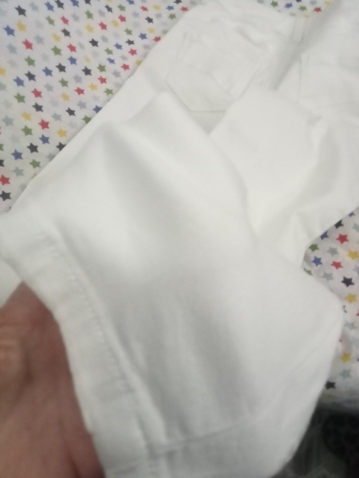 Düğmeli Beyaz Kadın likra 4042uyumlu Pantolon - Görsel 3