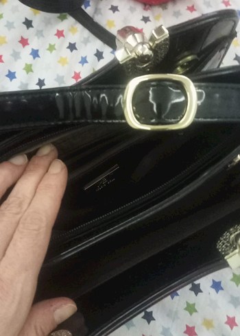 Klasik Bordo rugan Tokalı Kadın Çanta - Görsel 4