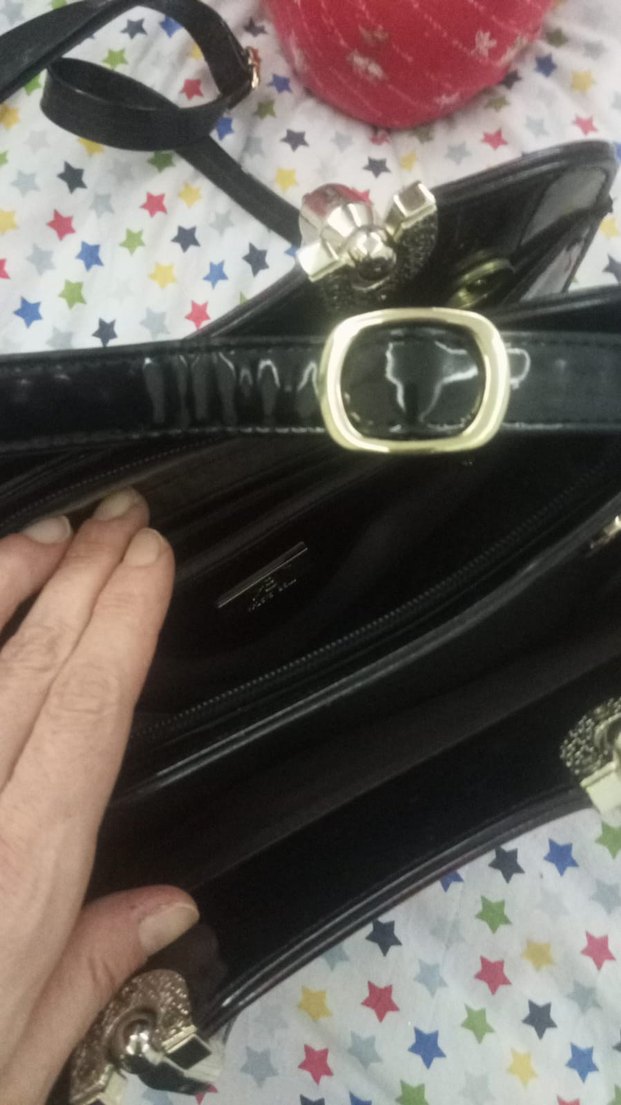 Klasik Bordo rugan Tokalı Kadın Çanta - Görsel 4