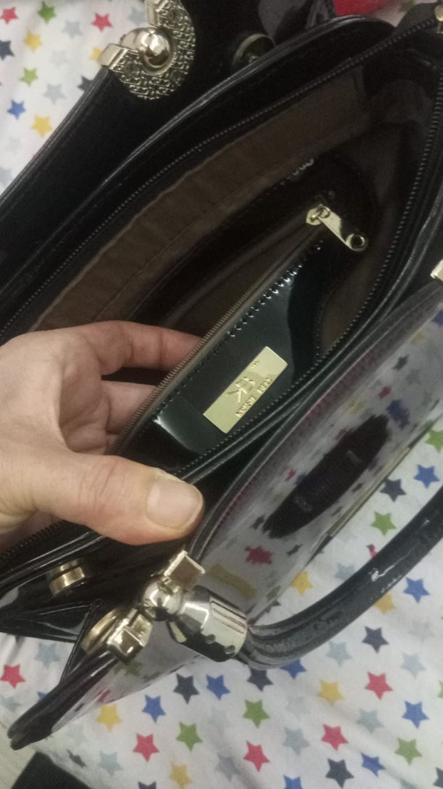 Klasik Bordo rugan Tokalı Kadın Çanta - Görsel 5