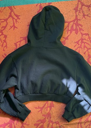 Siyah Kapüşonlu Kadın Sweatshirt - Görsel 3