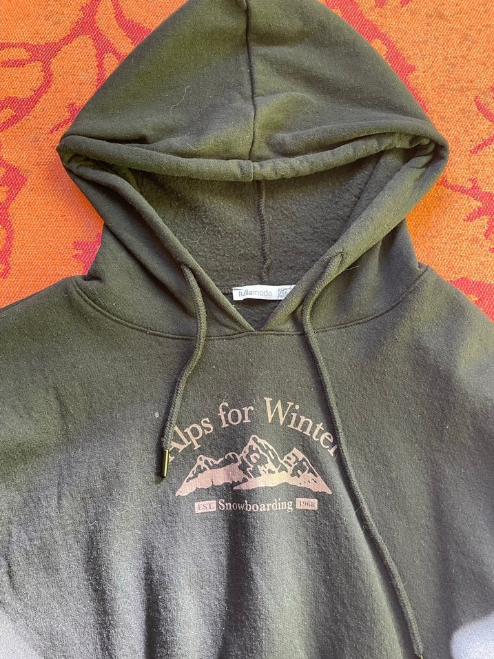 Siyah Kapüşonlu Kadın Sweatshirt - Görsel 2