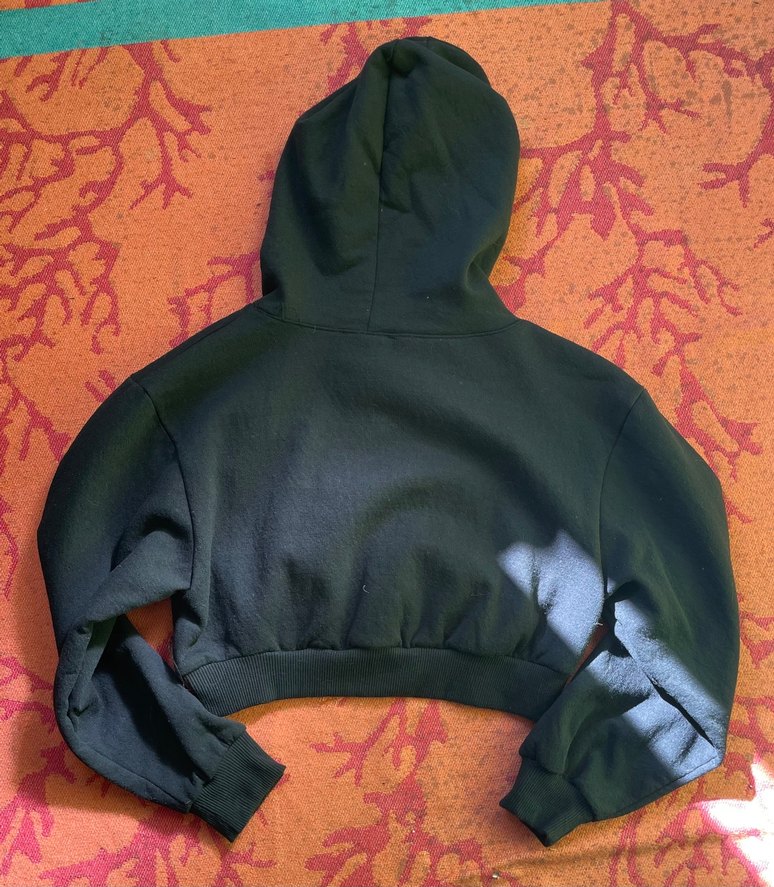 Siyah Kapüşonlu Kadın Sweatshirt - Görsel 3