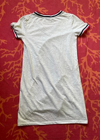 V Yaka Kısa Kollu Beyaz Günlük Elbise - Görsel 3