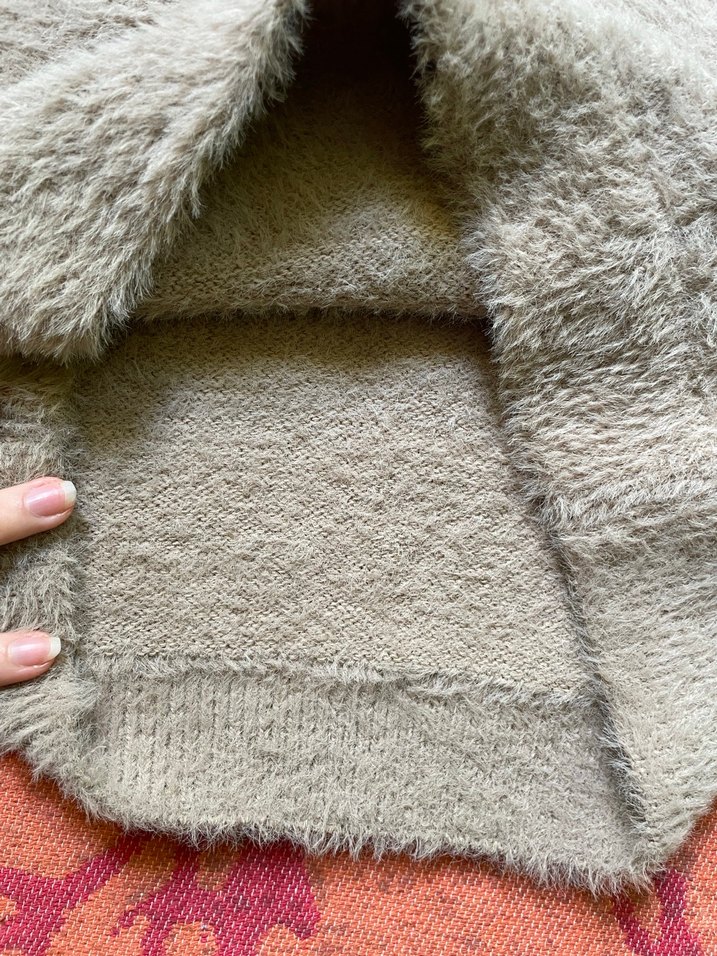 Açık soluk kahverengi Örgü Kadın Kazak - Görsel 3