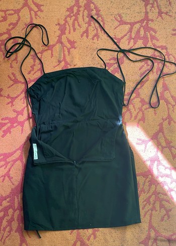 Siyah Drapeli Midi İnce Askılı Abiye Elbise - Görsel 2