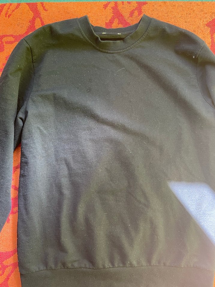 Siyah Oversize Kadın Sweatshirt, Uzun Kollu, Rahat Kesim - Görsel 2