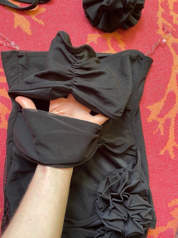 Siyah Drapeli Straplez Mini Parti Elbisesi - Görsel 3