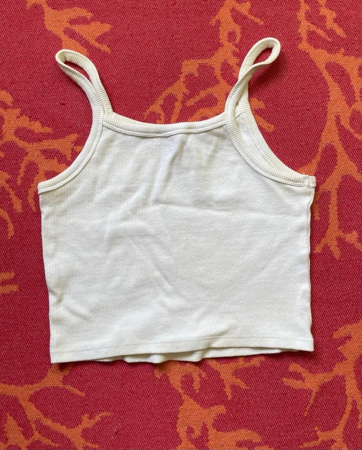 Beyaz Baskılı İnce Askılı Atlet - Görsel 2