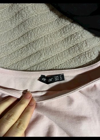 Bej Uzun Kollu Drapeli Kadın Bluz - Görsel 3