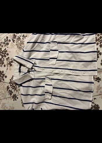 Kadın Beyaz Çizgili uzun Kollu Gömlek - Görsel 4