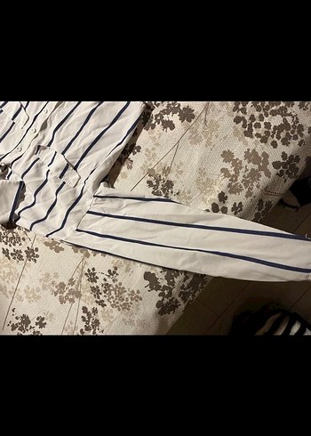 Kadın Beyaz Çizgili uzun Kollu Gömlek - Görsel 5