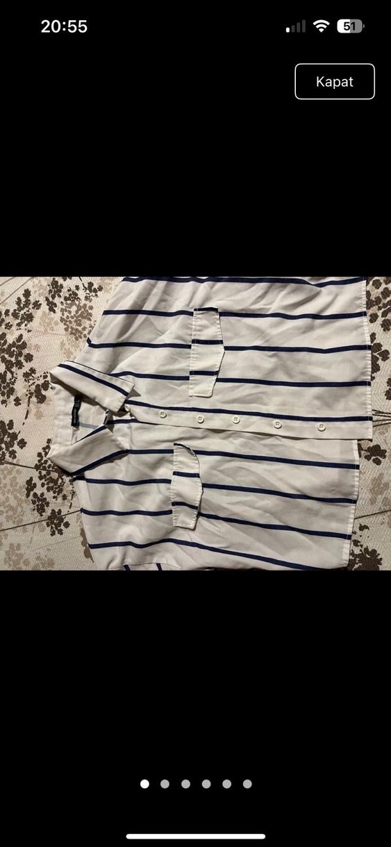 Kadın Beyaz Çizgili uzun Kollu Gömlek - Görsel 4