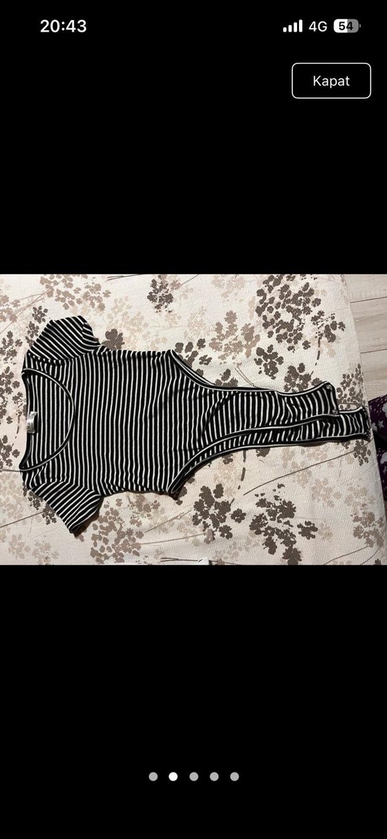 Siyah Beyaz Çizgili Elastik Kadın crop zıbın - Görsel 3