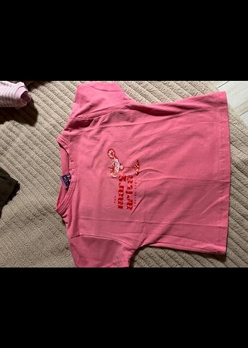 Pembe Baskılı Kısa Kollu Tişört - Görsel 2