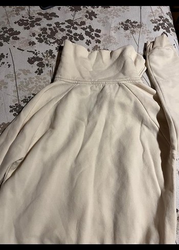 Bej Kadın Yüksek Yakalı Sweatshirt - Görsel 5