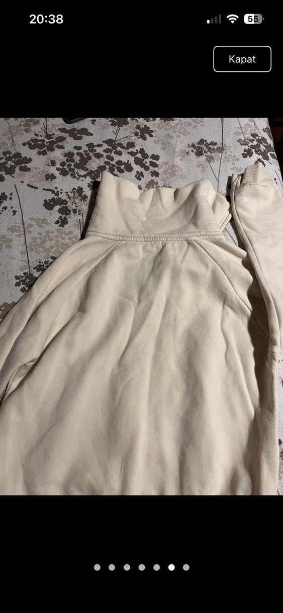 Bej Kadın Yüksek Yakalı Sweatshirt - Görsel 5