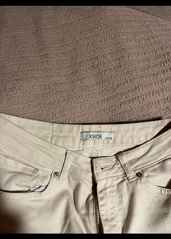 Bej Kadın Midi Boy Kot Pantolon - Görsel 3