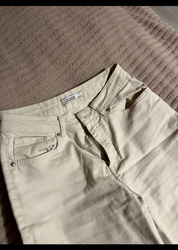 Bej Kadın Midi Boy Kot Pantolon - Görsel 6