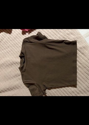 Kahverengi Kısa Kollu balıkçı yaka Tişört - Görsel 4